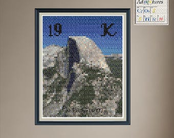 Potassium Yosemite Half Dome Cross Stitch Pattern: Periodic Table Design (PDF Download)