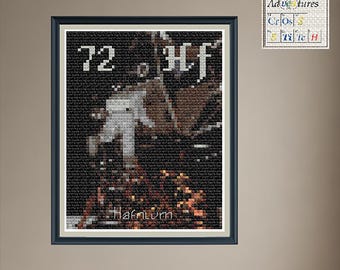 Hafnium Apollo Lunar Module Cross Stitch Pattern: Periodic Table Design (PDF Download)