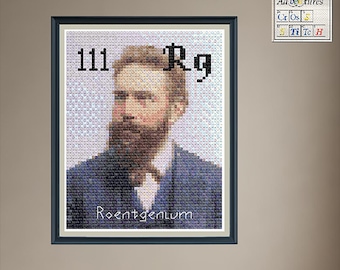 Padrão de Ponto Cruz Roentgenium Roentgen: Desenho da Tabela Periódica (Download em PDF)