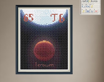 Terbium KELT-9b Cross Stitch Pattern: Periodic Table Design (PDF Download)