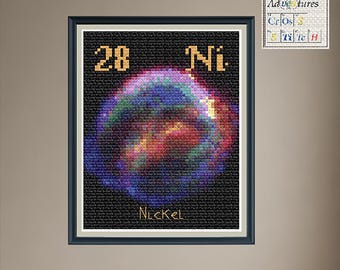 Nickel Kepler's Supernova Cross Stitch Pattern: Periodic Table Design (PDF Download)