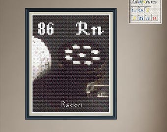 Radon Test Kit Cross Stitch Pattern: Periodic Table Design (PDF Download)