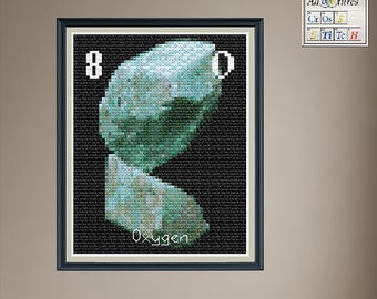 Oxygen Amazonite Fledspar Cross Stitch Pattern: Periodic Table Design (PDF Download)
