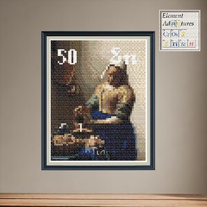 Tin Milkmaid Cross Stitch Pattern: Periodic Table Design (PDF Download)