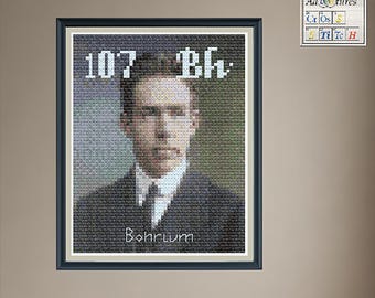Bohrium Niels Bohr Cross Stitch Pattern: Periodic Table Design (PDF Download)