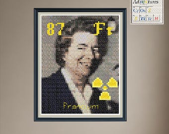 Francium Marguerite Perey Cross Stitch Pattern: Periodic Table Design (PDF Download)