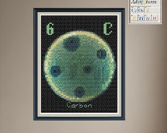 Carbon Staphylococcus Aureus AB Test Cross Stitch Pattern: Periodic Table Design (PDF Download)