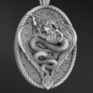 Collar de San Jorge y Dragón para hombre, plata de ley, joyería personalizada de San Jorge, regalo cristiano personalizable de San Jorge para esposo