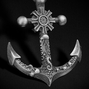 Anchor Pendant Necklace - Sailor Jewellery - Boyfriend Gift - Oxidized Silver - Modern Anniversary Gift Sterling Dad or Father Husband Gift