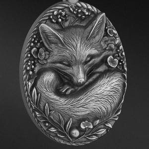 Handmade Fox Head Silver Men Charm Necklace, Personalized Silver Fox Head Pendant, Animal Gift Medallion, 925 Silver Husband Gift Necklace