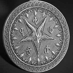 Lucifer Baphomet Silver Goat Headed Satanic Religion Deity Pagan Pendant Jewelry Fallen Angel, Sterling Silver Satanic Necklace Gift for Men