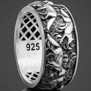 Fuchs Sterling Silber Bandring, handgemachte Tier Schmuck, Minimalist Fuchs Ring für Männer, einzigartiges Geschenk für ihn, Ehering, Statement Ring