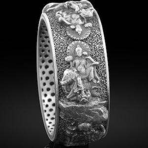 Anel budista de prata, anel de meditação hindu zen tailandês de prata, anel de elefante de Buda masculino, joia espiritual para presentear pai ou marido
