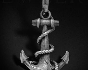 Anchor Men Pendant • Sterling Silver Sailor Mens Necklace Handmade Anchor Charm • Nautical Sea Life Jewelry Gift For Dad Father Husband
