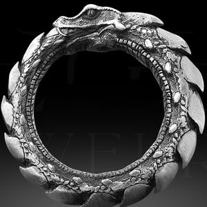 Ouroboros Snake Handmade Sterling Silver Men Ring, Unique Desing Ring, 925 Sterling Silver, Ouroboros Serpent Mythology Ring, Gift For Men