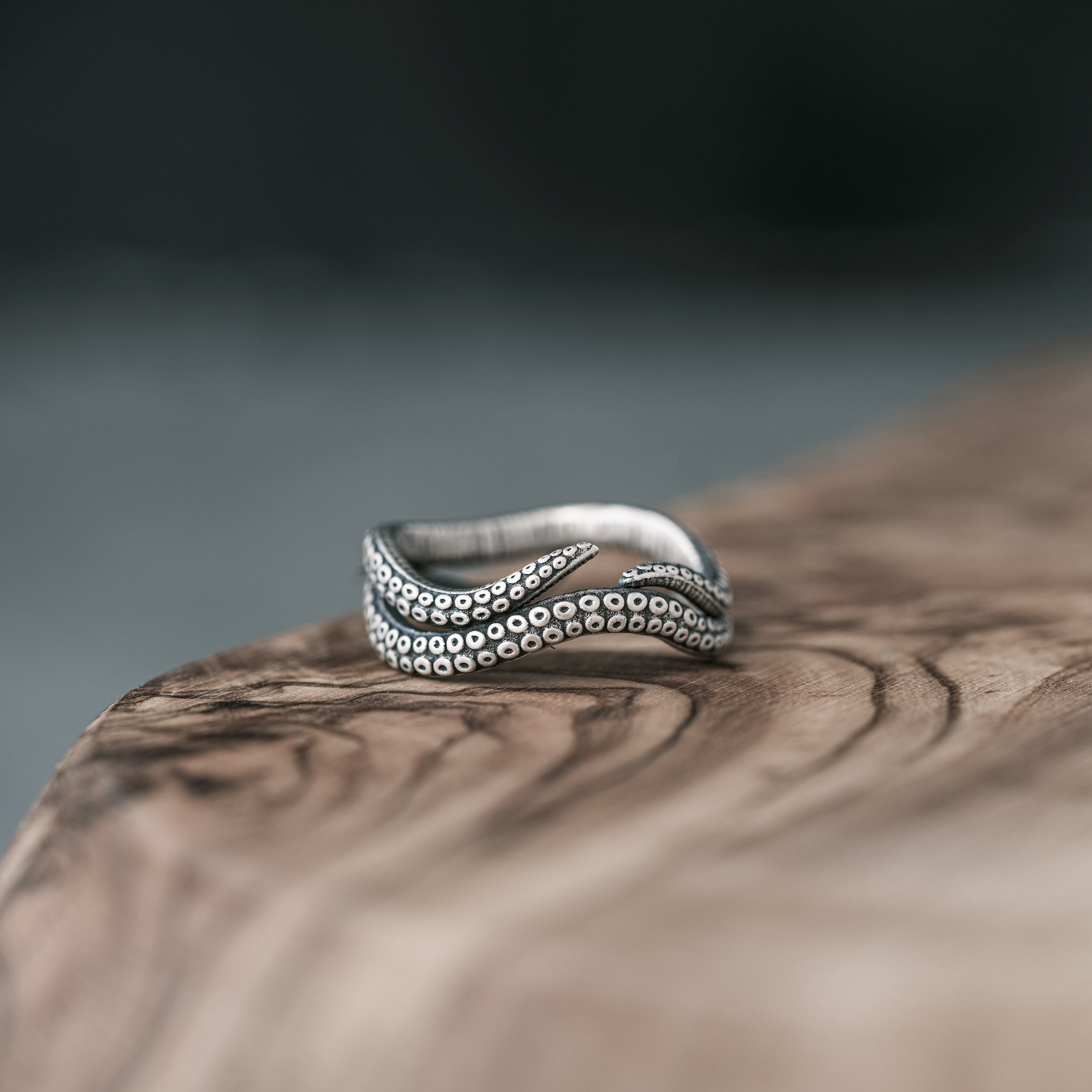 Oxidized Sterling Silver Kraken Tentacle Ring, Sea Life Jewelry - Etsy