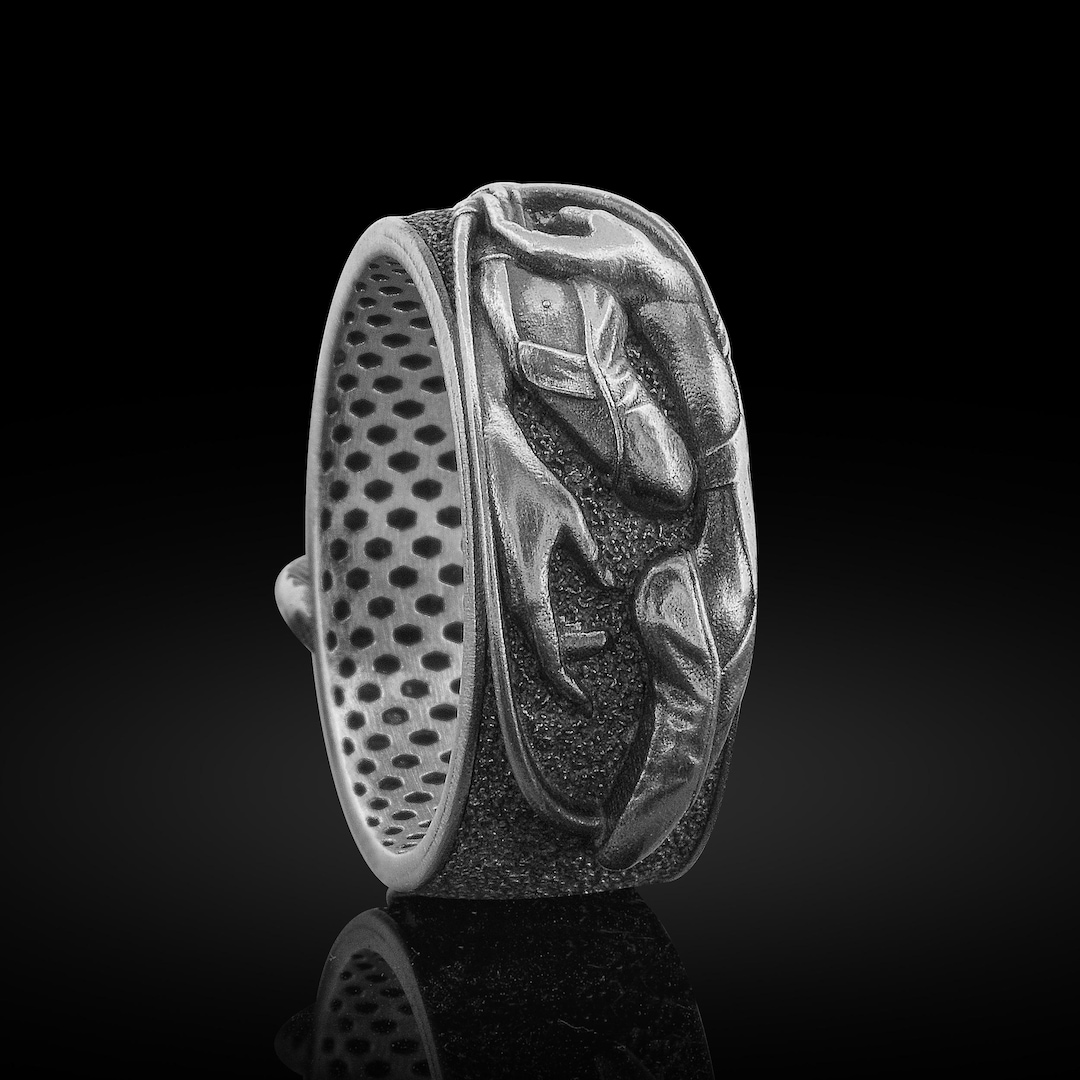 Oxidized Sterling Silver Ballet Shoes Ring, Unisex Ballerina Jewelry - Etsy