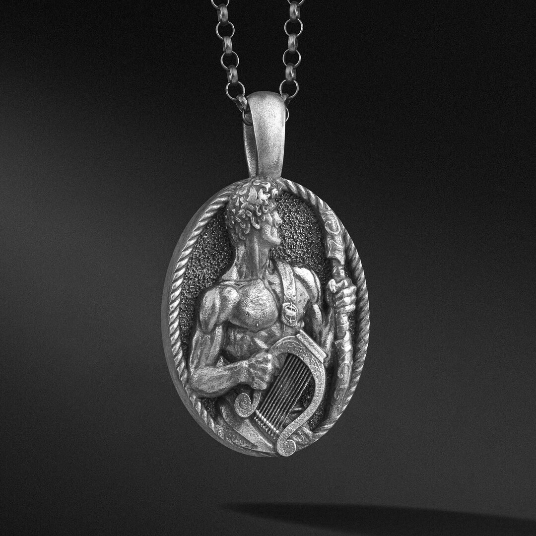 Sterling Silver Apollo Necklace, Greek God Pendant, Warrior Coin Charm ...