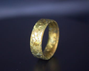 Anillo de titanio cristalizado - Oro anodizado