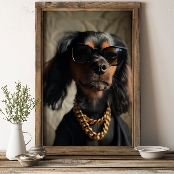 Throwback - The OG Boomer - Stylish Pooch Portrait - Chic Canine Digital Art