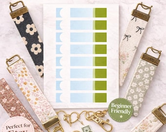 Editable Wrist Fob Keychain Template – Canva Printable Pattern – Wristlet Fob Design DIY – Digital Download