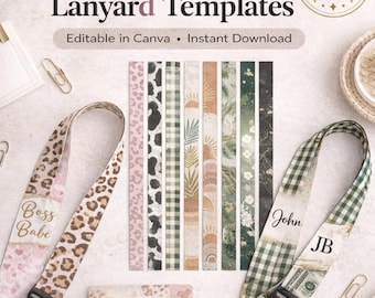 Lanyard Template for Sublimation | Editable Canva PNG | Blank Lanyard Design | DIY Sublimation Lanyard |