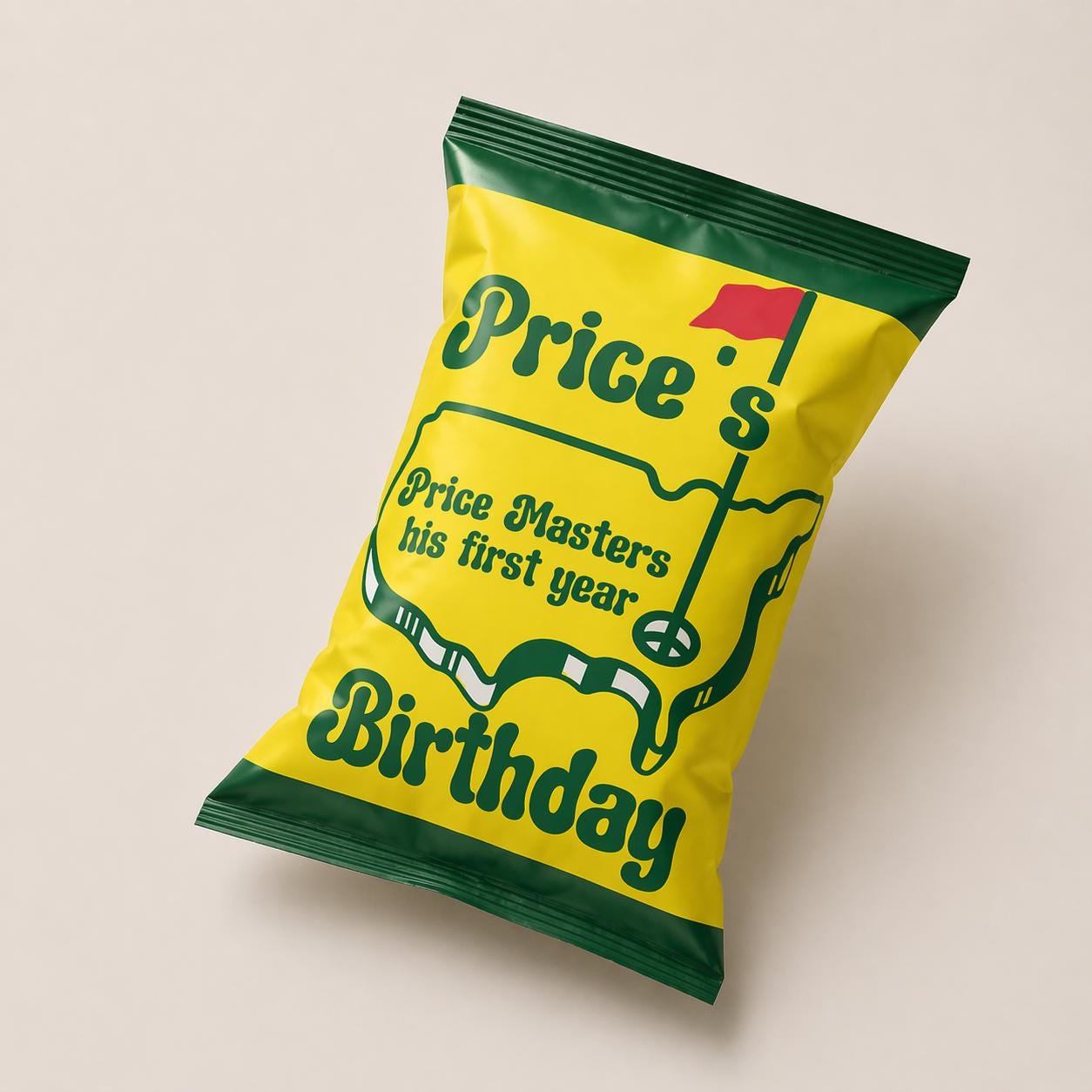 Golf Chip Sticker Editable Golf Chip Bag Template Canva, First Birthday Chip Bag, Hole in ...