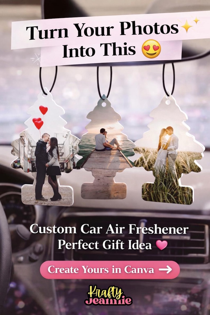 DIY Car Air Freshener Canva Template, Custom Design (Digital Download) image 1