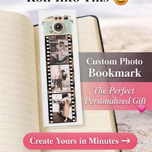 Camera Roll Bookmark Template | DIY Photo Film Strip (Instant Download)