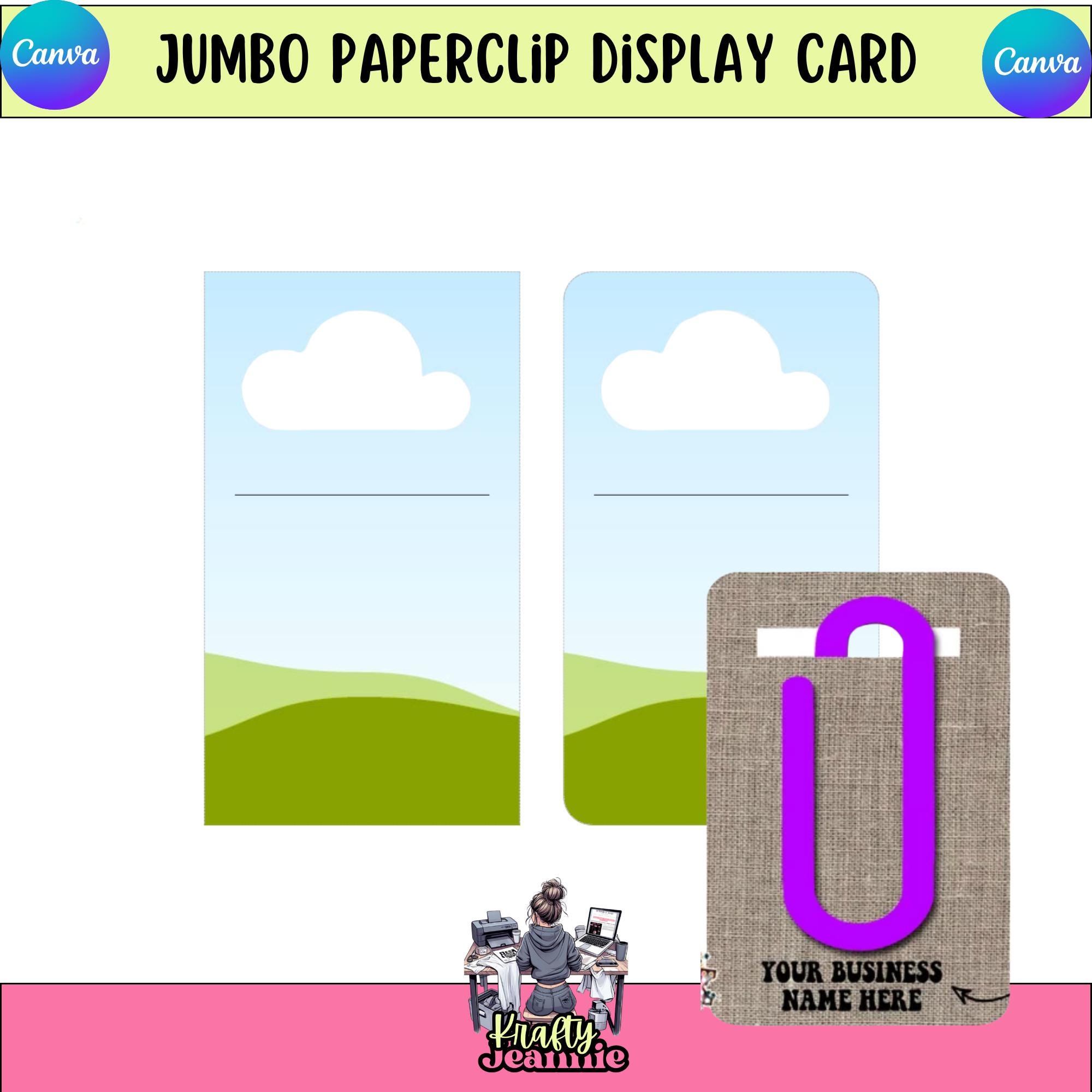 Paperclip Display Jumbo Paperclip Display Card Template: Editable Packaging, Small ...