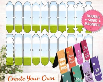 Magnetic Bookmark Templates Bundle: Editable Canva Designs (Digital Download)