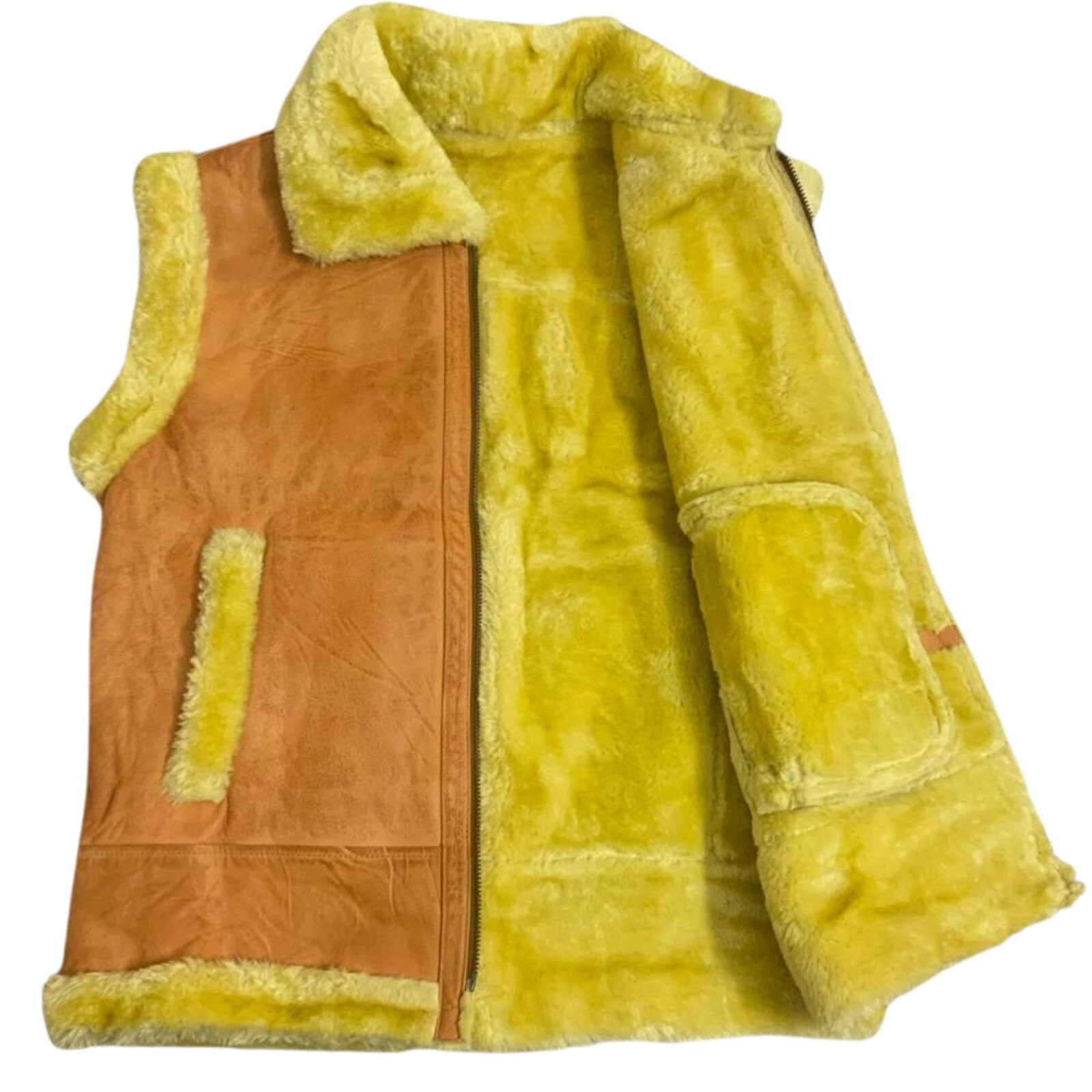 Leather Shearling Fur Vest Sheepskin Leatherwaistcoat Etsy Ireland