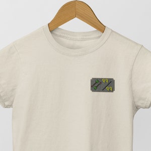 OSRS Fletching 99 Skills Tee Old School Runescape T Shirt Runescape Levels Gift for OSRS players fans Minimalistic Unisex Funny Shirt Gift