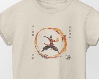 Firebender Scroll T-Shirt Avatar the last airbender tee bending martial art scroll Gift for ATLA fan Fire bender in action scroll