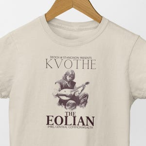 The Eolian T Shirt King Killer Chronicles Tee Kvothe Name of the Wind Shirt Wise mans fear Merch Doors of Stone Lute Fantasy Tee book
