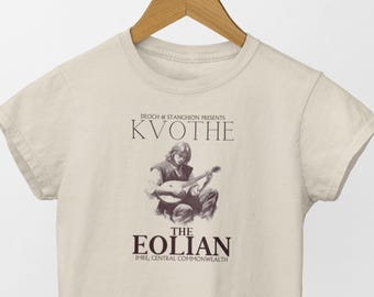 The Eolian T Shirt King Killer Chronicles Tee Kvothe Name of the Wind Shirt Wise mans fear Merch Doors of Stone Lute Fantasy Tee book