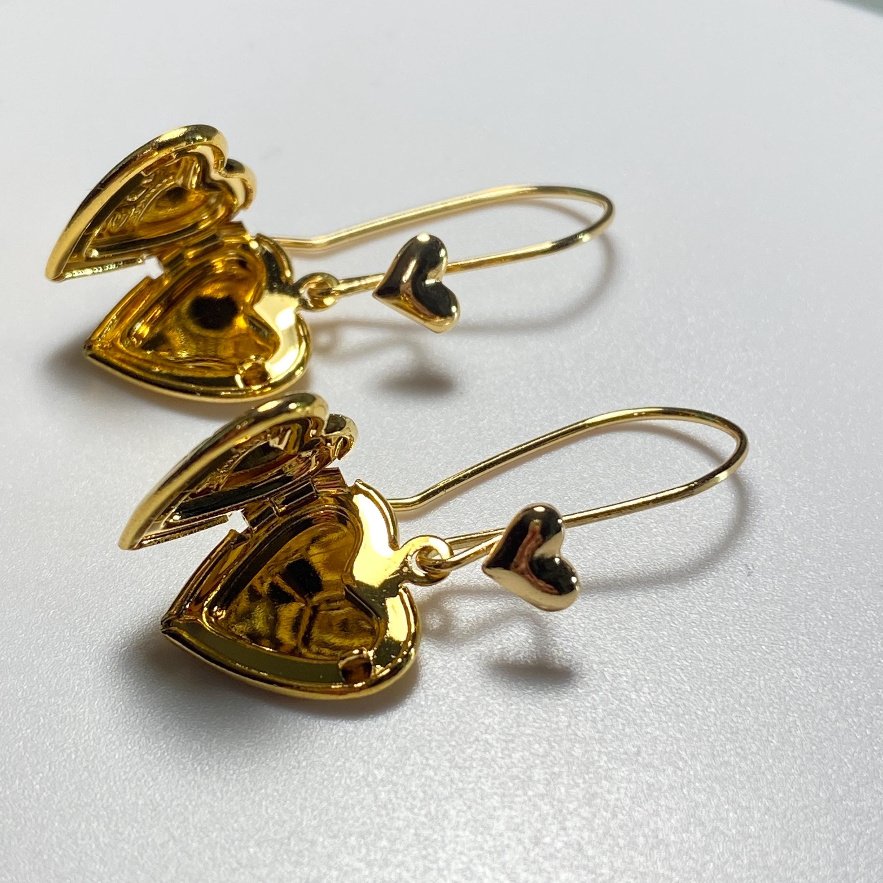 Openable Heart Locket on Heart Hook Earrings MADE IN CANADA - Etsy