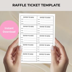 Raffle Ticket Form | Printable Enter to Win Tickets | Drawing Slips | Even Giveaway Tickets | Enter to Win Slips