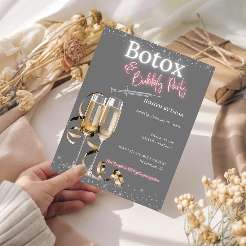 Editable Botox Med Spa Party Invitation - Valentine's Day Botox Party ...