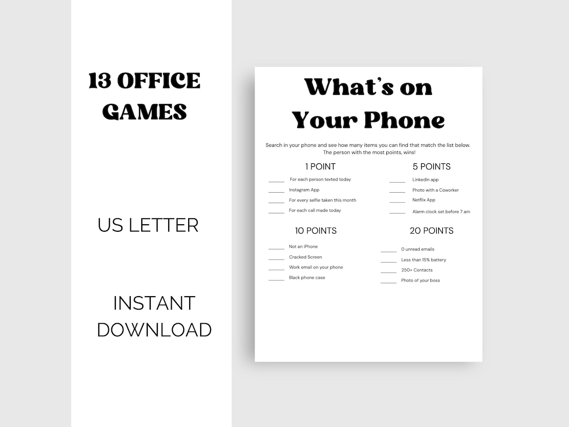 Printable Office Games: Team Building Icebreaker Activities (PDF) - Etsy