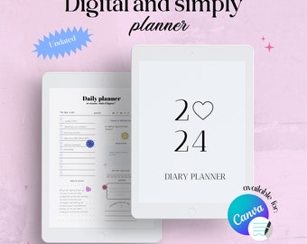 Digital planner 2024, Digital Planner Goodnotes, undated, Diary planner for iPad, Budget planner, Jurnal, Sticker book, Planner for i pad