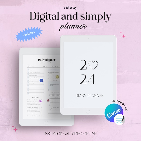 Digital planner 2024, Digital Planner Goodnotes, undated, Diary planner for iPad, Budget planner, Jurnal, Sticker book, Planner for i pad