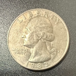 1983 P Washington Quarter with A Filled-In Mint Mark Error, (IN) Is Together
