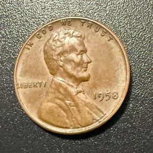 1958 Wheat Penny No Mint Mark