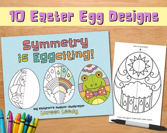 Páginas para colorear de huevos de Pascua / Imprimibles de matemáticas / Actividad divertida de Pascua / Hojas de trabajo de matemáticas para la escuela primaria