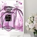 Coco Chanel Burgundy Fashion Illustration, Chanel Contemporary Art Print, Chanel Perfume Custom Canvas Art by SoniaStella