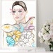Mix media original fashion art print - Valentino Floral Fashion Painting - Original signed artwork print - Floral abstract Figure Art