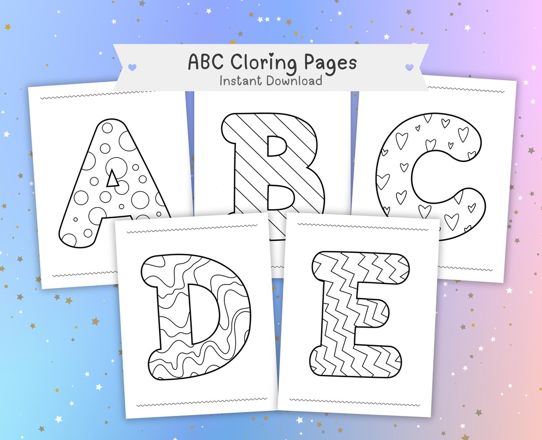 Alphabet Coloring Book for Kids: ABC Learning Worksheets (digital ...