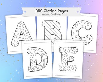Alphabet Coloring Book for Kids: ABC Learning Worksheets (Digital Download)