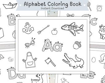 Alphabet Coloring Book: Fun Learning Pages for Kids (Digital Download)
